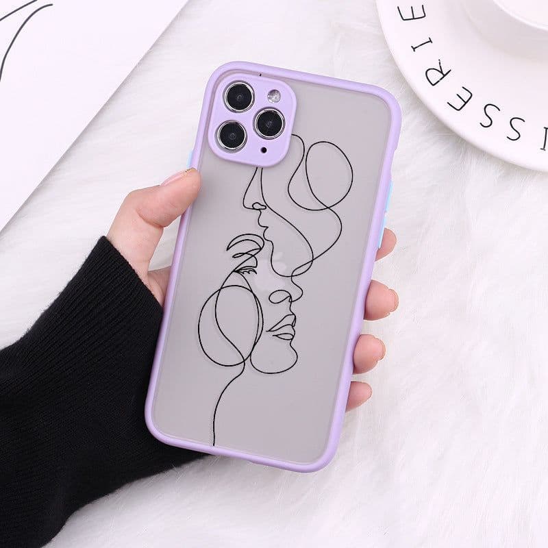image-Compatible with Apple , Creative Body Line Fine Hole All-Inclusive Skin Feeling Protective Cover