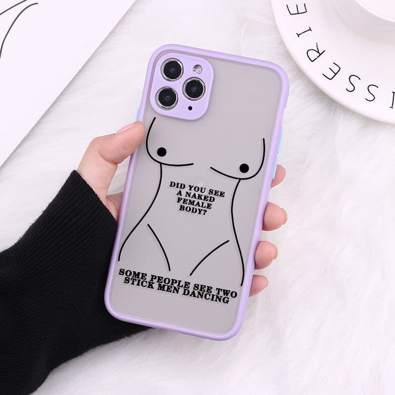 image-Compatible with Apple , Creative Body Line Fine Hole All-Inclusive Skin Feeling Protective Cover