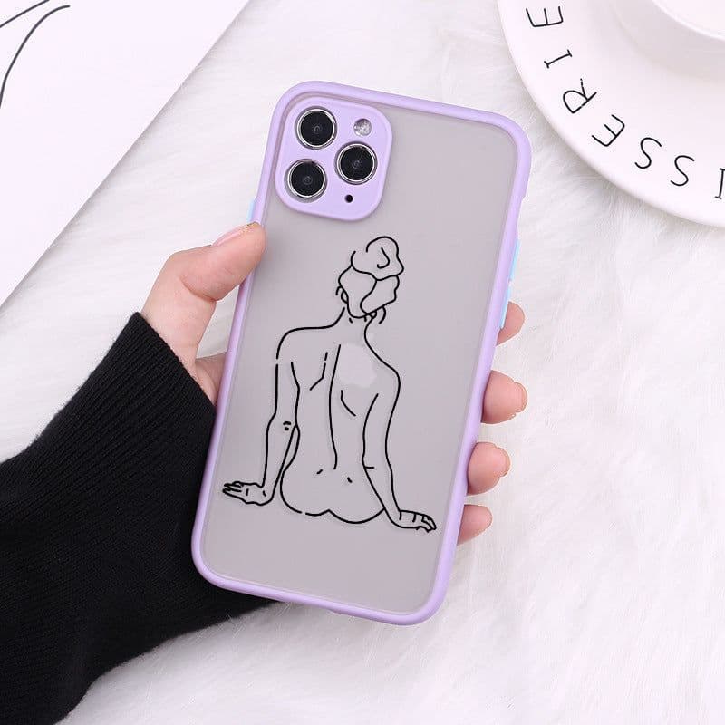 image-Compatible with Apple , Creative Body Line Fine Hole All-Inclusive Skin Feeling Protective Cover