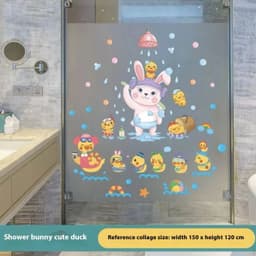 image-Cartoon Stickers Bathroom Tile Wall Waterproof Fish Tank Decoration