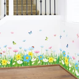 image-Flower Stickers Skirting Line Decoration Hyaloid Membrane Waterproof Wall Stickers