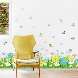 image-Flower Stickers Skirting Line Decoration Hyaloid Membrane Waterproof Wall Stickers