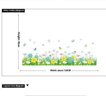 image-Flower Stickers Skirting Line Decoration Hyaloid Membrane Waterproof Wall Stickers