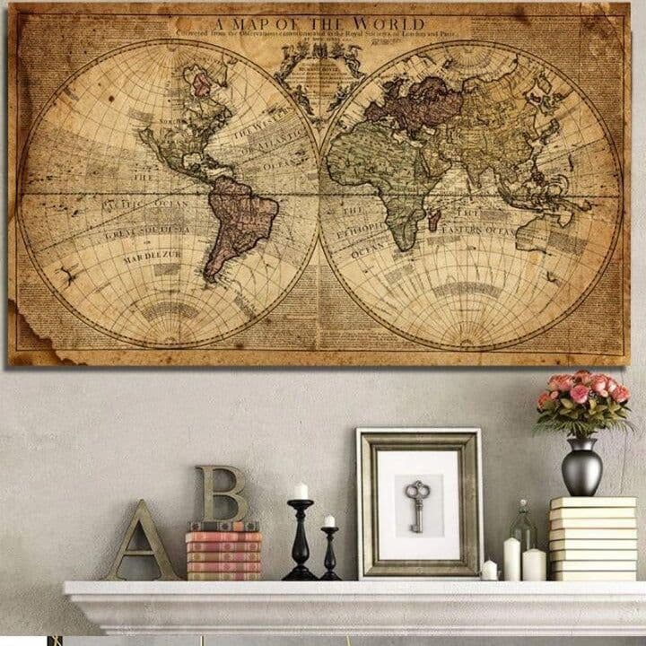 image-Canvas Earth Painting Living Room Poster Decoration