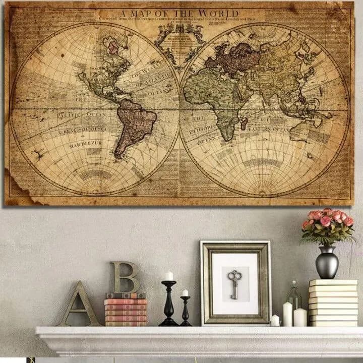 image-Canvas Earth Painting Living Room Poster Decoration