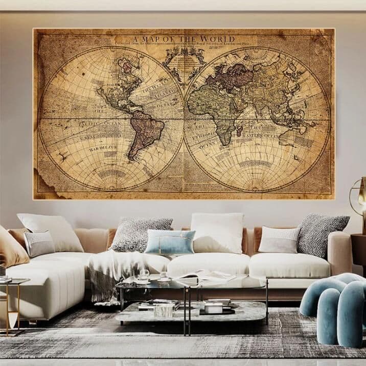 image-Canvas Earth Painting Living Room Poster Decoration