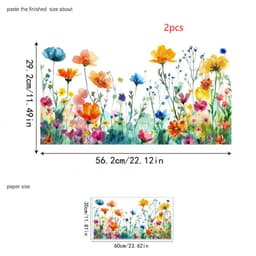 image-Flowers, Plants And Flowers Combination Glass Paster Decorative Sticker