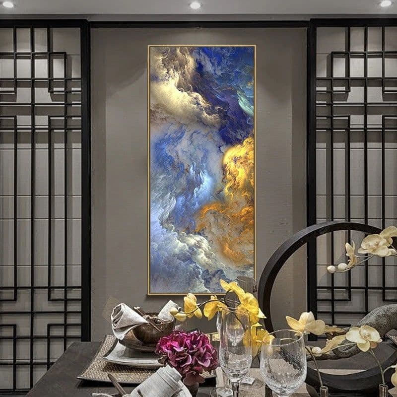 image-Blue Wave Scroll HD Oil Painting HD Inkjet Painting