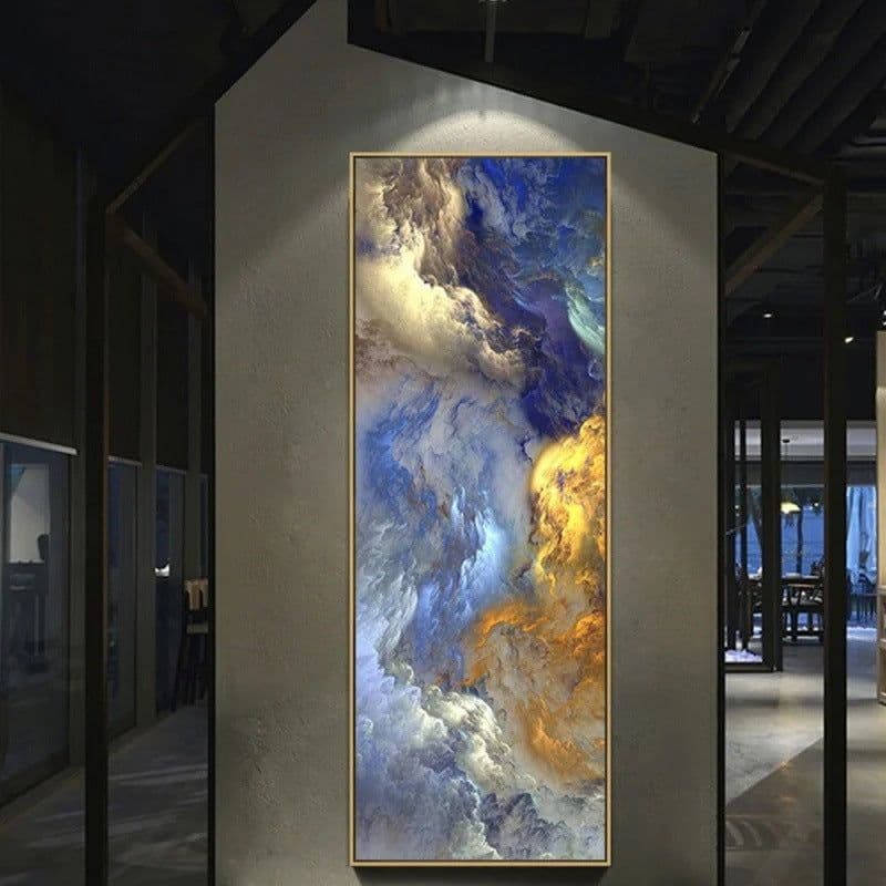 image-Blue Wave Scroll HD Oil Painting HD Inkjet Painting