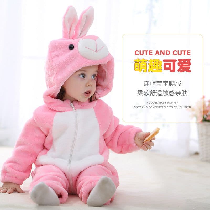 image-MICHLEY Baby Jumpsuit Hooded Flannel - Tiger 70cm