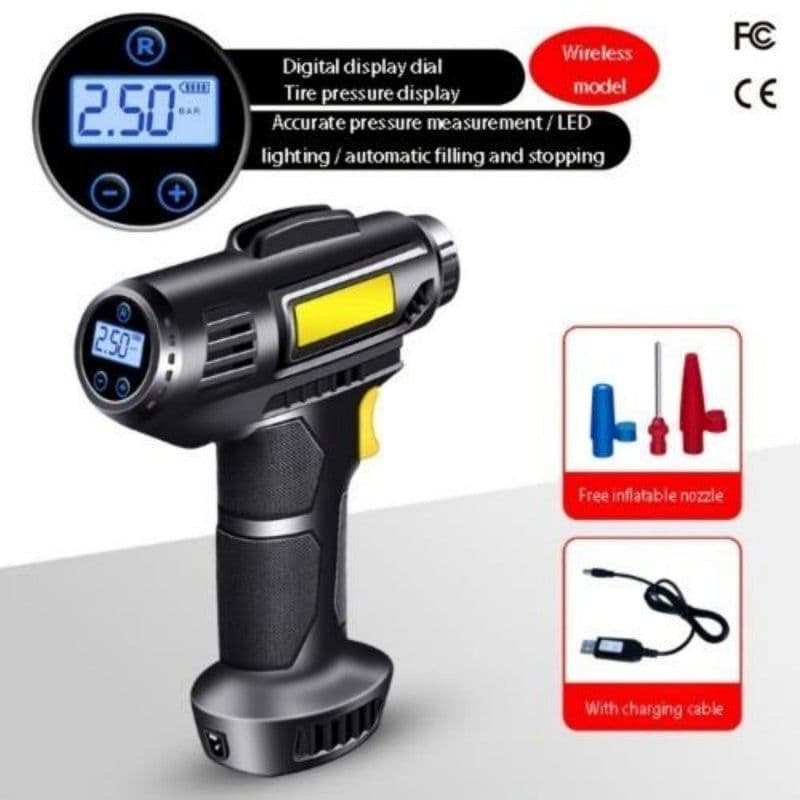 image-Intelligent Digital Display Wireless Portable Handheld Car Tire And Bicycle Air Pump