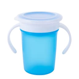 image-Leak Proof Silicone Baby Drinking Cup 360 Degree Rotating Magic Child Water Bottle With Double Handle Flip Lid Copos