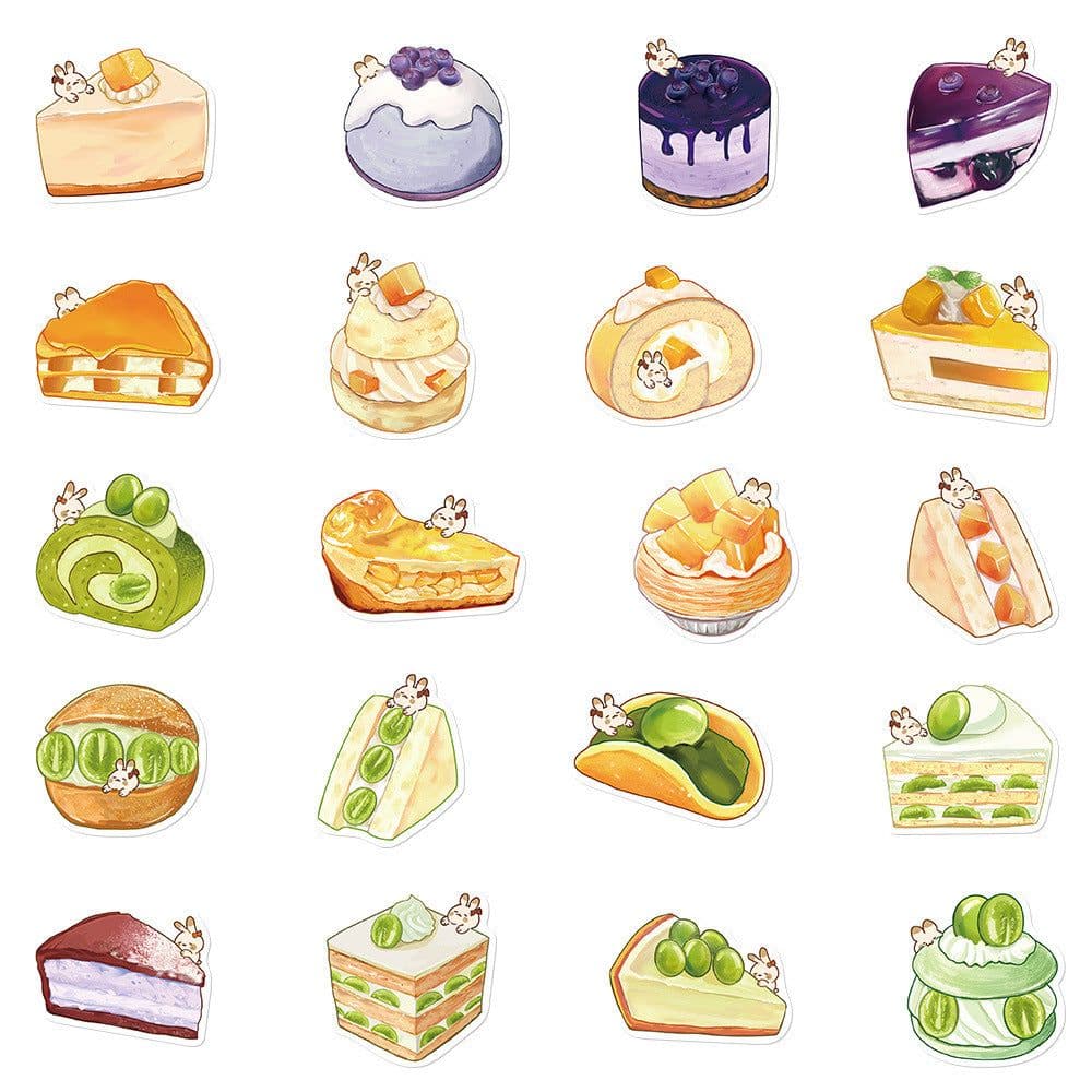 image-40 Original Hand-painted Cartoon Dessert Painting Phone Case Journal Book Computer IPad Water Cup Decorative Stickers