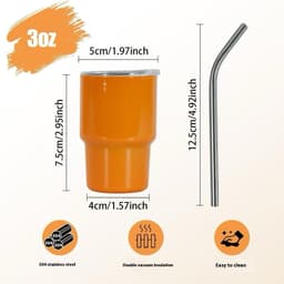 image-2oz Mini Small Capacity Sublimation Tass 304 Stainless Steel Water Cup With Straw For Women Beer Steins