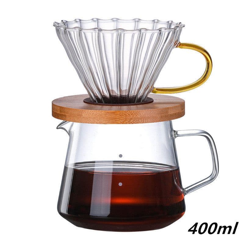 image-Heat-Resistant Glass Coffee Pot European Style Sharp-Nosed Hand-Sharing Pot Household Milk Graduated Water Cup