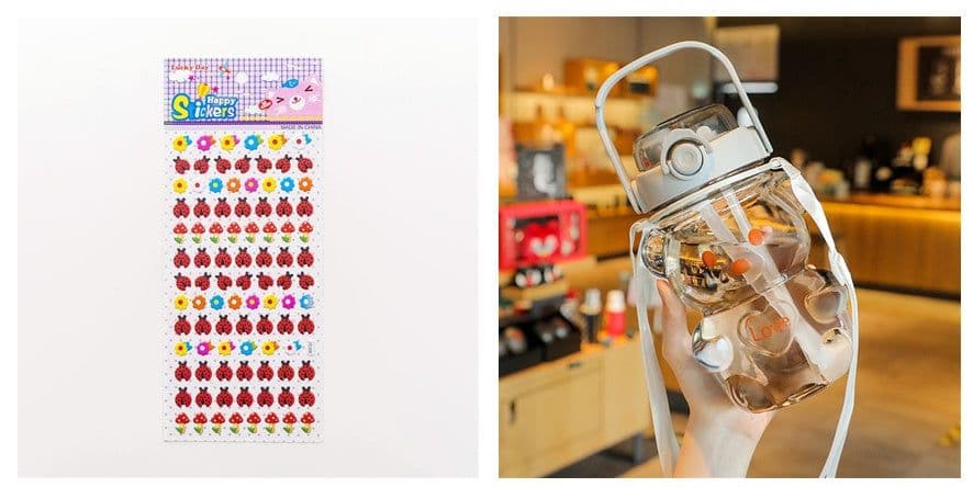 image-Internet Celebrity Bear Water Summer Student Cute Personality Double Drink Large Capacity Plastic Cup With Straw