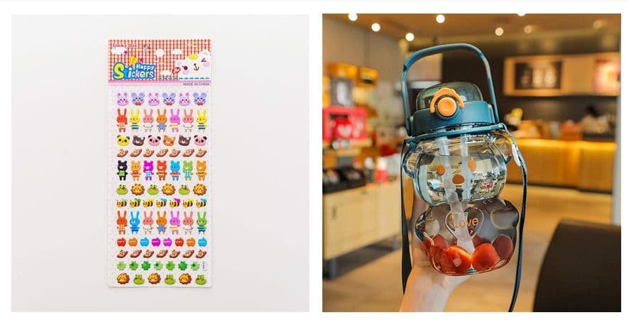 image-Internet Celebrity Bear Water Summer Student Cute Personality Double Drink Large Capacity Plastic Cup With Straw