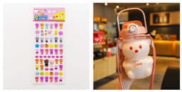 image-Internet Celebrity Bear Water Summer Student Cute Personality Double Drink Large Capacity Plastic Cup With Straw