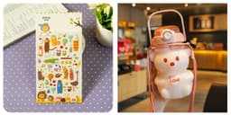 image-Internet Celebrity Bear Water Summer Student Cute Personality Double Drink Large Capacity Plastic Cup With Straw