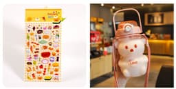 image-Internet Celebrity Bear Water Summer Student Cute Personality Double Drink Large Capacity Plastic Cup With Straw