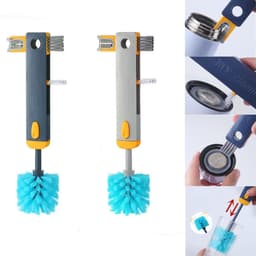 image-4 In 1 Bottle Gap Cleaner Brush Multifunctional Cup Cleaning Brushes Water Bottles Clean Tool Mini Silicone U-shaped Brush Kitchen Gadgets