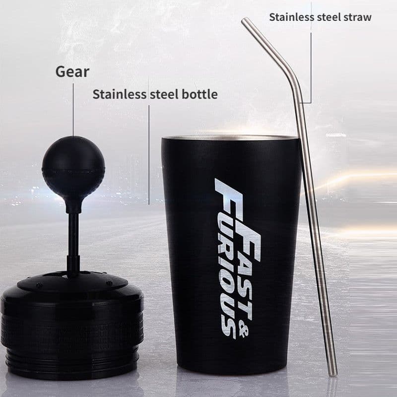 image-Stainless Steel Car Water Bottle With Straw Drink Bottle Fast And Furious 10 Thermos Cup With Lid Rocker Drinking Set 500ml