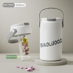 image-Girls' Good-looking Tea Water Separation Stainless Steel Vacuum Cup Portable Water Cup