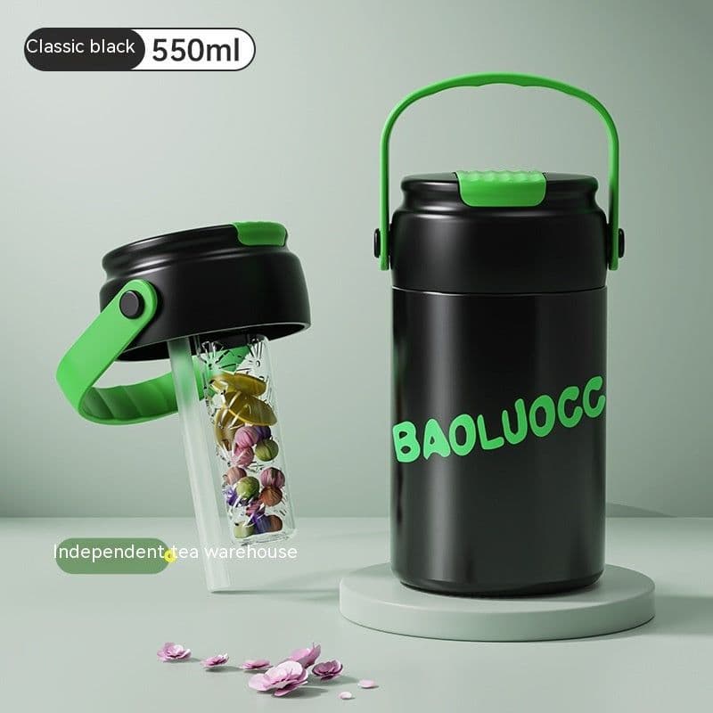 image-Girls' Good-looking Tea Water Separation Stainless Steel Vacuum Cup Portable Water Cup