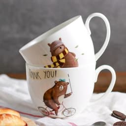 image-Bone China Mug Ice Cream Cup Large Noodle Cup Water Cup