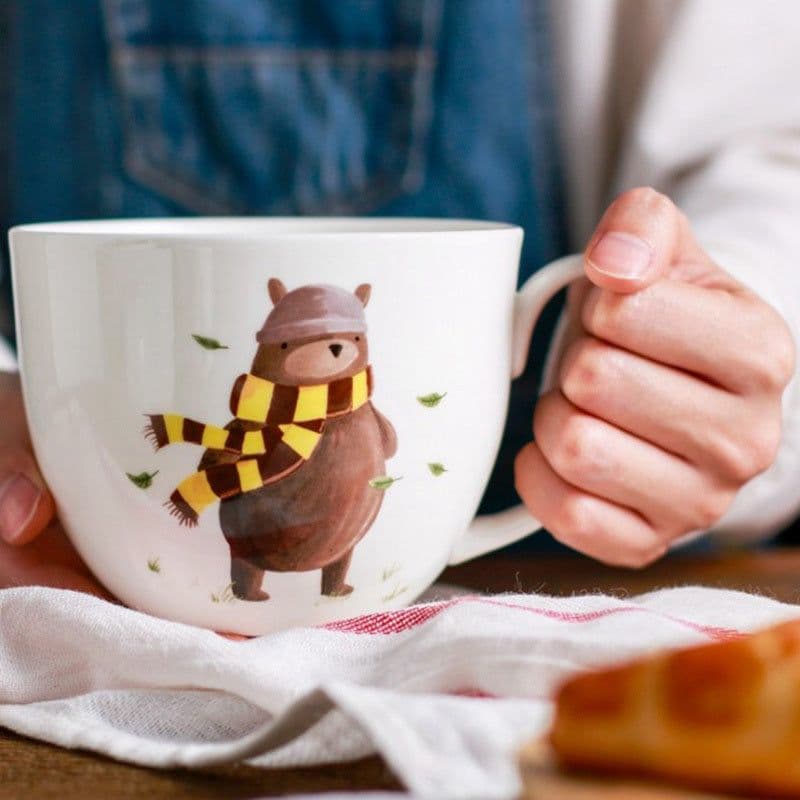 image-Bone China Mug Ice Cream Cup Large Noodle Cup Water Cup