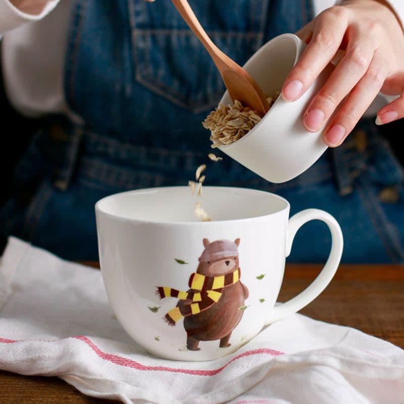 image-Bone China Mug Ice Cream Cup Large Noodle Cup Water Cup