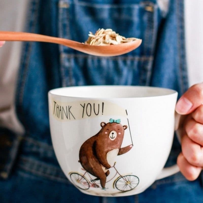 image-Bone China Mug Ice Cream Cup Large Noodle Cup Water Cup