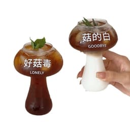 image-Creative Funny Internet Celebrity Water Cup Printed Mushroom Cup Glass Cup