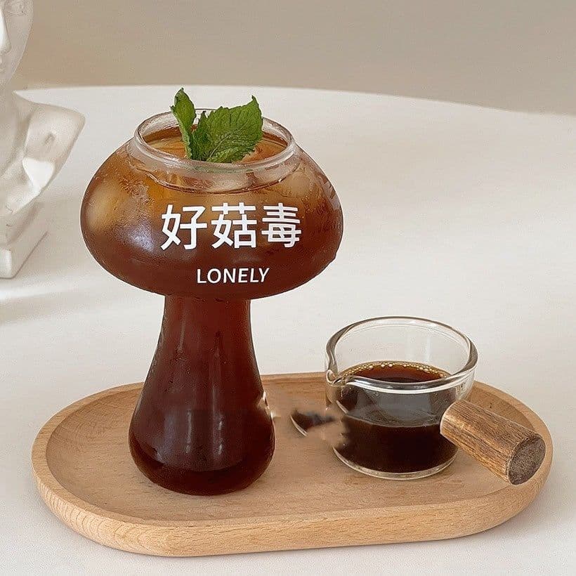 image-Creative Funny Internet Celebrity Water Cup Printed Mushroom Cup Glass Cup