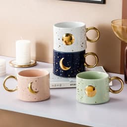 image-Empty Cup Couple Pair Cup Mug Ceramic Water Cup Drinking Cup Home Milk Coffee Cup