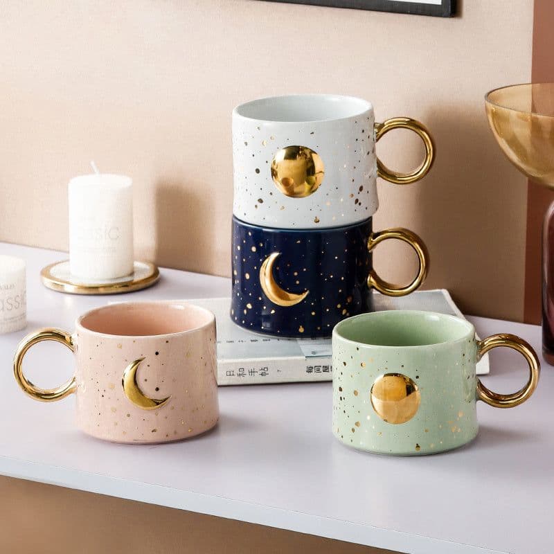 image-Empty Cup Couple Pair Cup Mug Ceramic Water Cup Drinking Cup Home Milk Coffee Cup