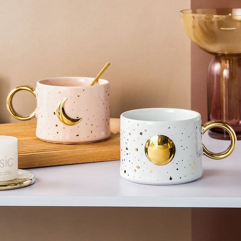 image-Empty Cup Couple Pair Cup Mug Ceramic Water Cup Drinking Cup Home Milk Coffee Cup