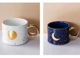 image-Empty Cup Couple Pair Cup Mug Ceramic Water Cup Drinking Cup Home Milk Coffee Cup