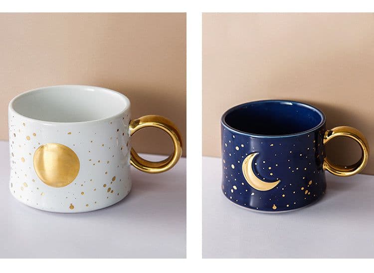 image-Empty Cup Couple Pair Cup Mug Ceramic Water Cup Drinking Cup Home Milk Coffee Cup