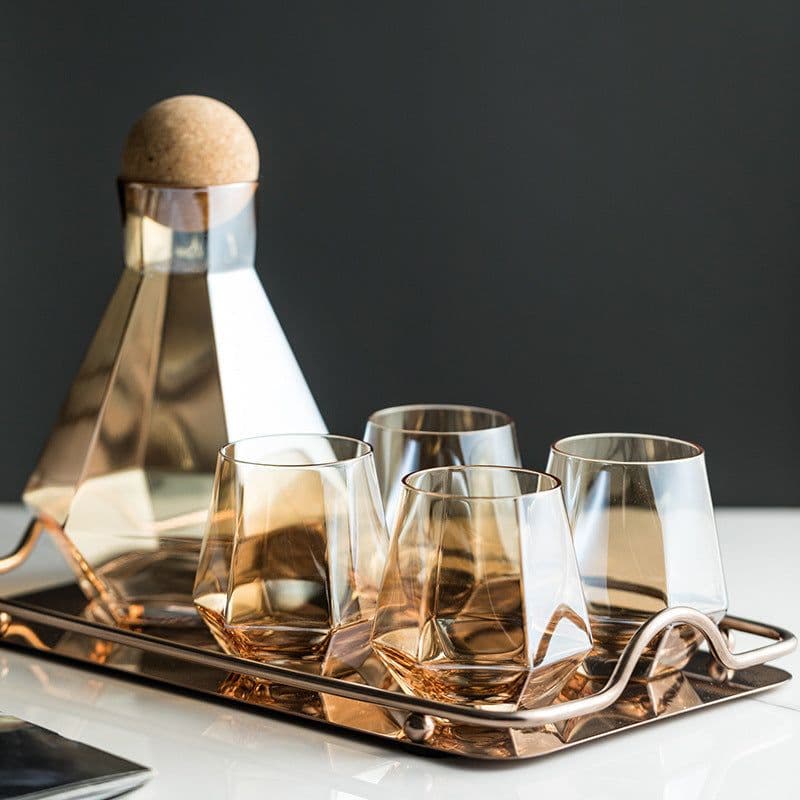 image-Cold Water Bottle Large Capacity Glass Water Bottle Water Cup Set