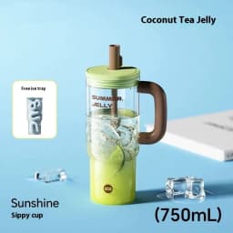image-Cup With Straw Large Capacity Portable Tritan Water Cup
