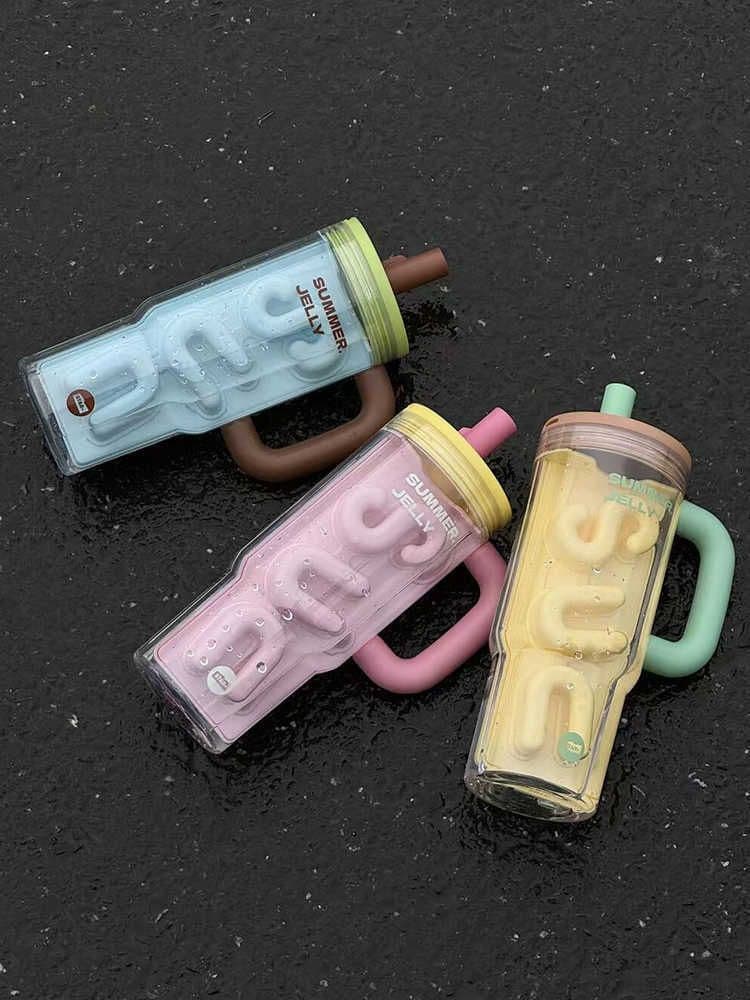 image-Cup With Straw Large Capacity Portable Tritan Water Cup