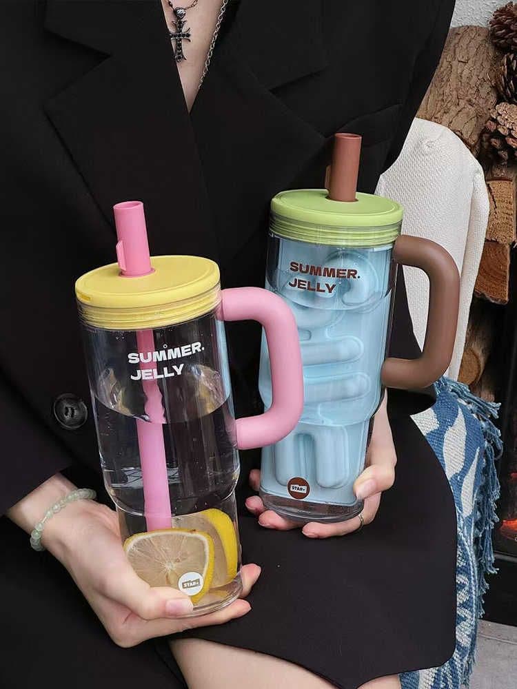 image-Cup With Straw Large Capacity Portable Tritan Water Cup