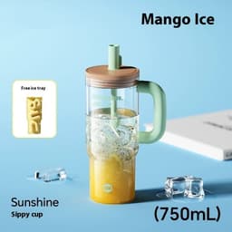 image-Cup With Straw Large Capacity Portable Tritan Water Cup