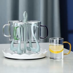image-Glass Handle Water Cup Household Heat-resistant Breakfast Cup