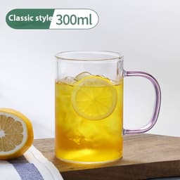 image-Glass Handle Water Cup Household Heat-resistant Breakfast Cup