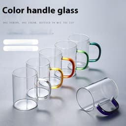 image-Glass Handle Water Cup Household Heat-resistant Breakfast Cup