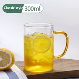 image-Glass Handle Water Cup Household Heat-resistant Breakfast Cup