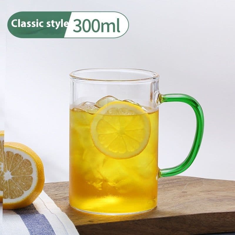 image-Glass Handle Water Cup Household Heat-resistant Breakfast Cup