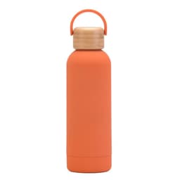image-500ml Small Mouth Vacuum Cup Portable Handle Bamboo Wood Cover Water Cup Water Bottle